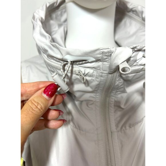 Adidas Stella McCartney Track Top S Oversized Grey Yellow Tan Zip Drawcords Logo - Picture 10 of 16